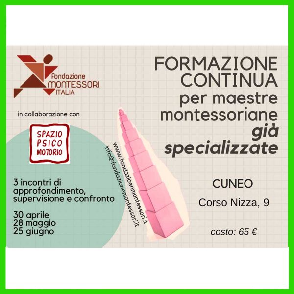 Formazione continua per maestre già specializzate  – Cuneo