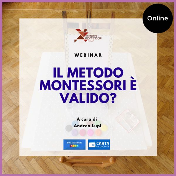 Evento online di diffusione del Metodo Montessori – Webinar "Il metodo Montessori è valido? Cosa dice la ricerca internazionale degli apprendimenti dei bambini e delle bambine nelle Scuole Montessori"