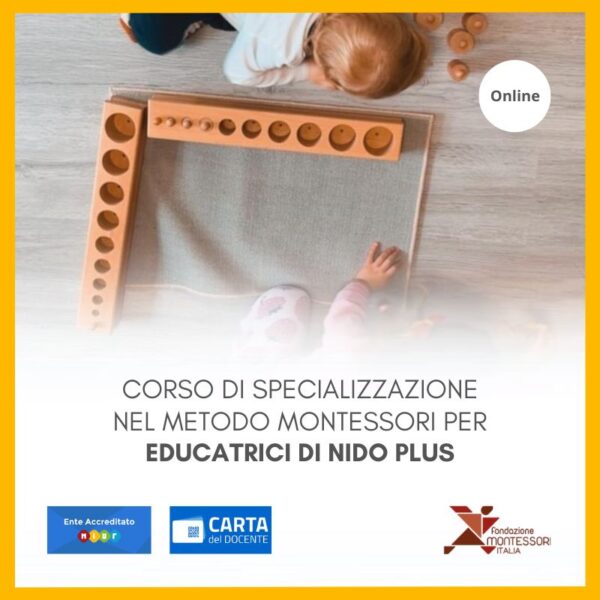 Corso online di formazione e specializzazione nel metodo montessori per educatrici di nido 2025 PLUS – OTTOBRE - Sconto20%