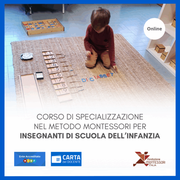 Corso online di formazione e specializzazione nel metodo montessori per insegnanti di scuola dell'infanzia 2026 – MAGGIO